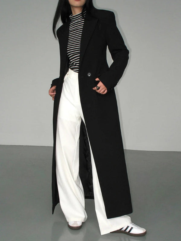 Cappotto Lungo Elegante Doppiopetto da Donna – Vestibilità Invernale Sagomata