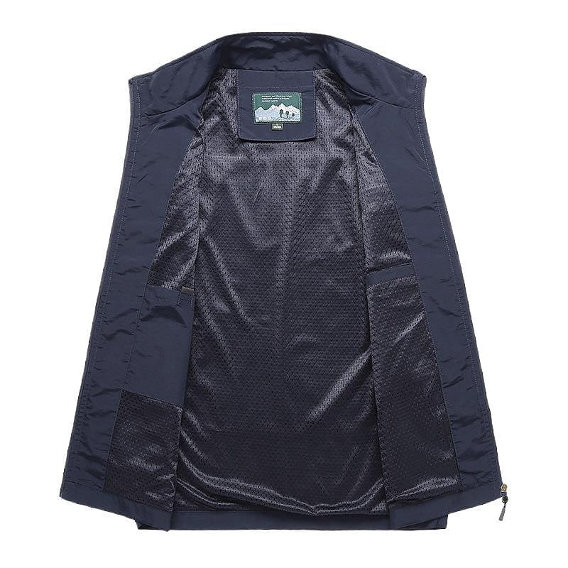 Gilet da uomo leggero, traspirante e senza maniche con cerniera - Capospalla versatile per viaggi e attività all'aperto