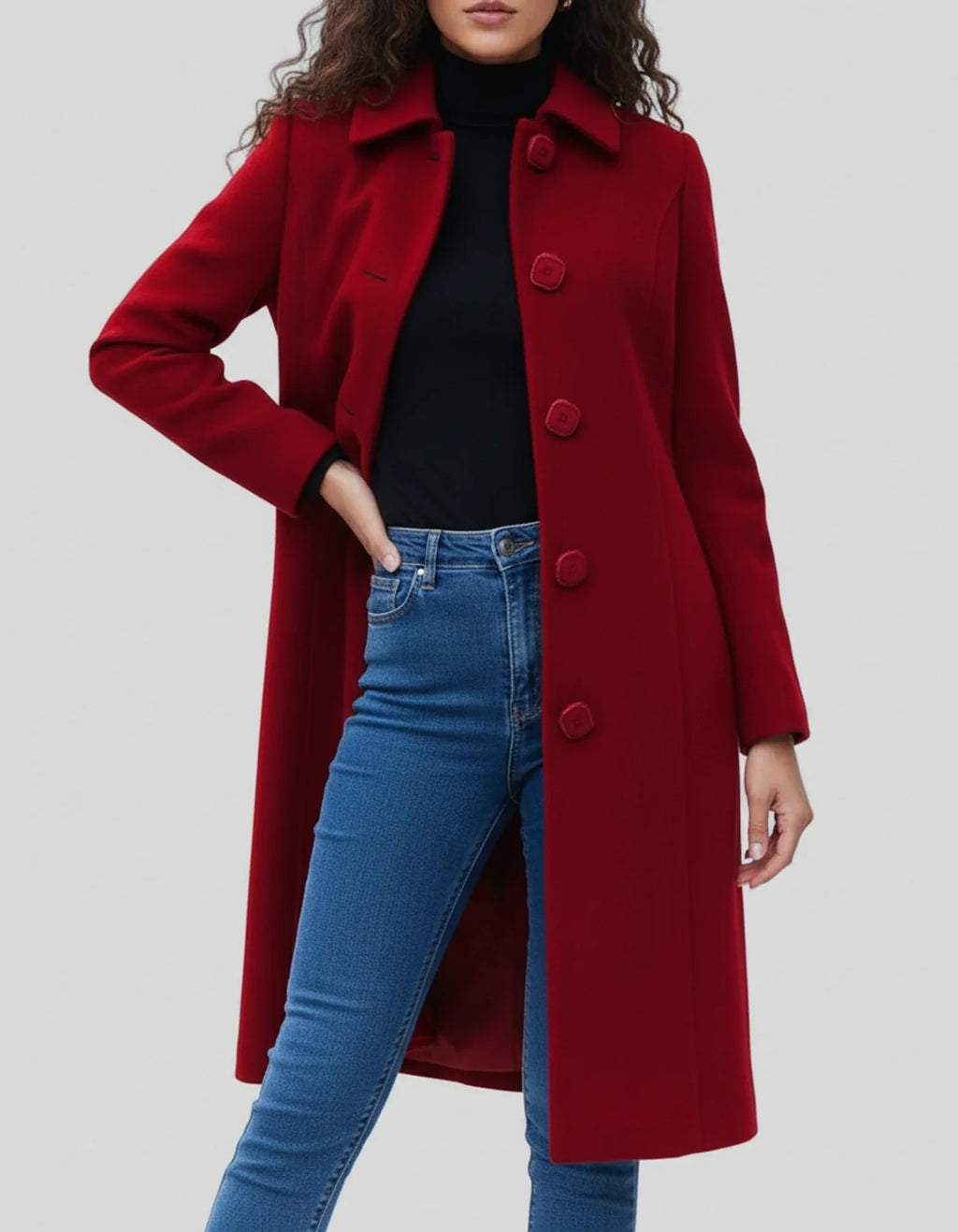 Trench invernale monopetto da donna – Vestibilità casual e calda