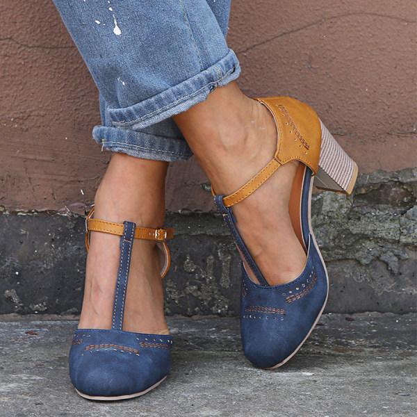 Scarpe Ortopediche Comode da Donna con Tacco Largo – Scarpe Chiuse a Infilare, Eleganti e di Supporto per Camminate Lunghe e Sollievo dal Dolore