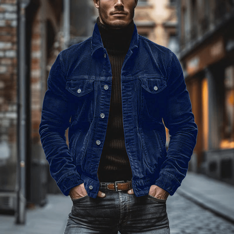 Elegante giacca da uomo in velluto vintage button up