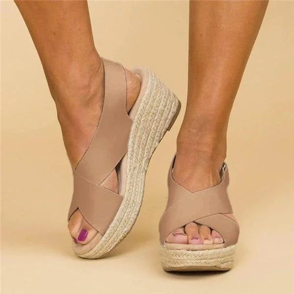 Comode espadrillas con zeppa di supporto per donna