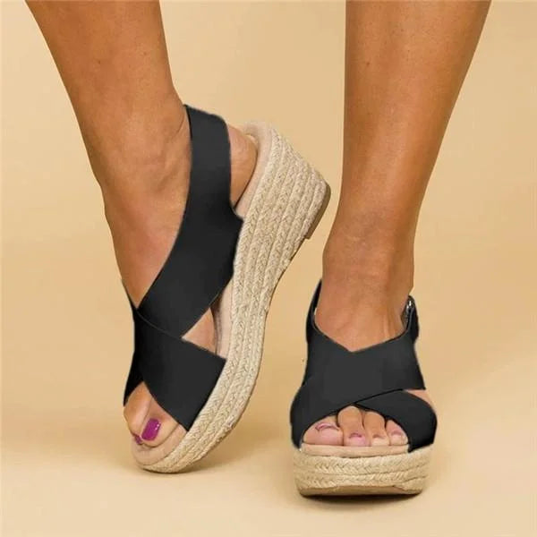 Comode espadrillas con zeppa di supporto per donna