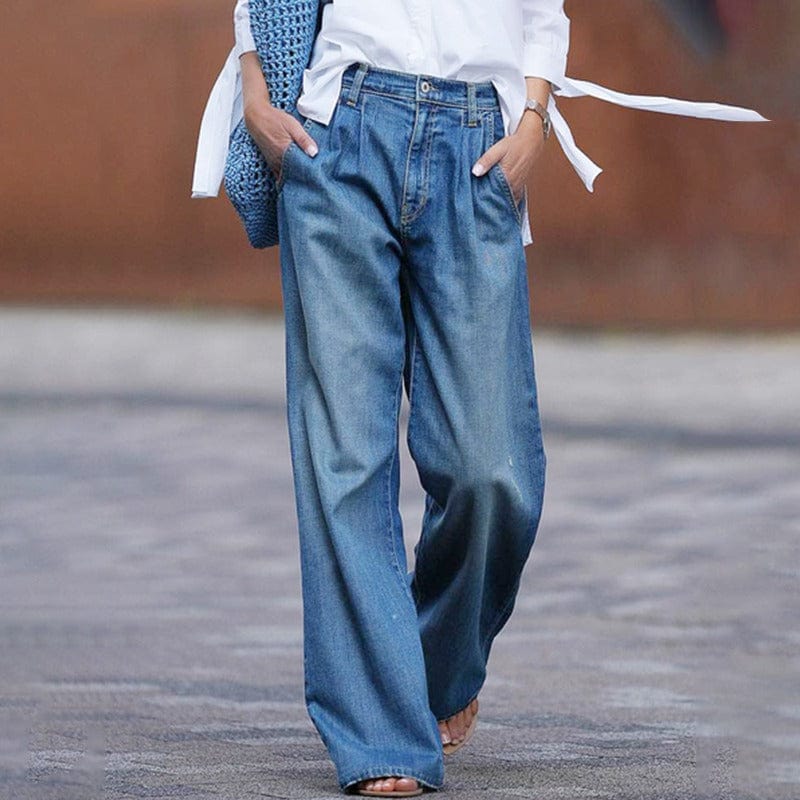 Jeans casual da donna a vita alta e aderente