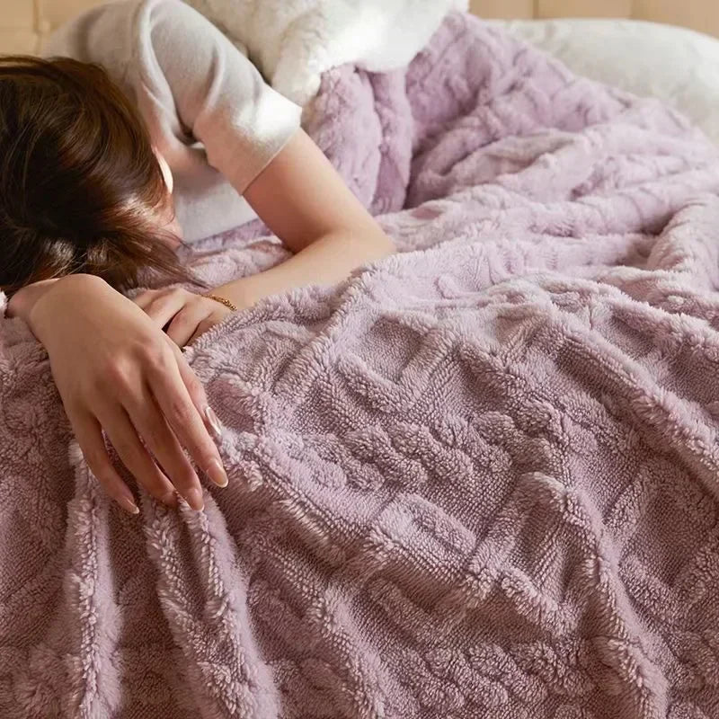 Coperta spessa in lana d'agnello per l'inverno - Lana calda