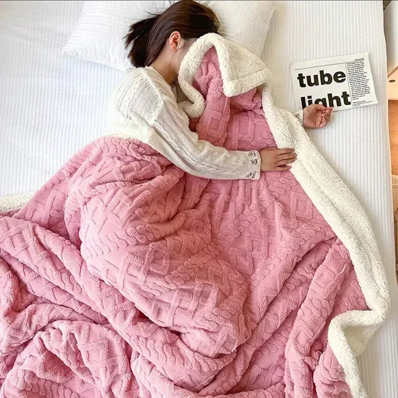 Coperta spessa in lana d'agnello per l'inverno - Lana calda