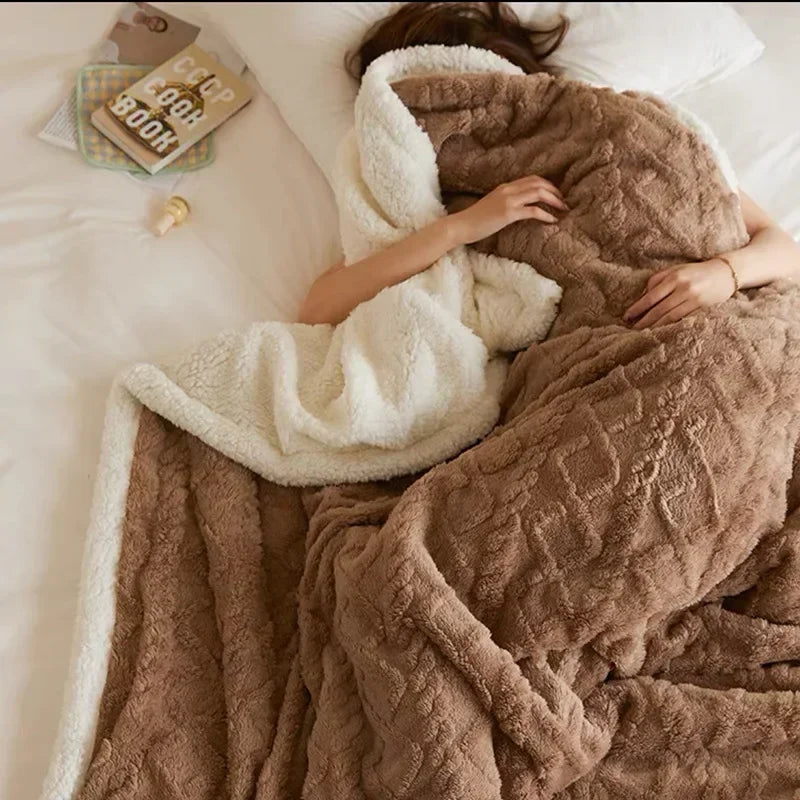 Coperta spessa in lana d'agnello per l'inverno - Lana calda
