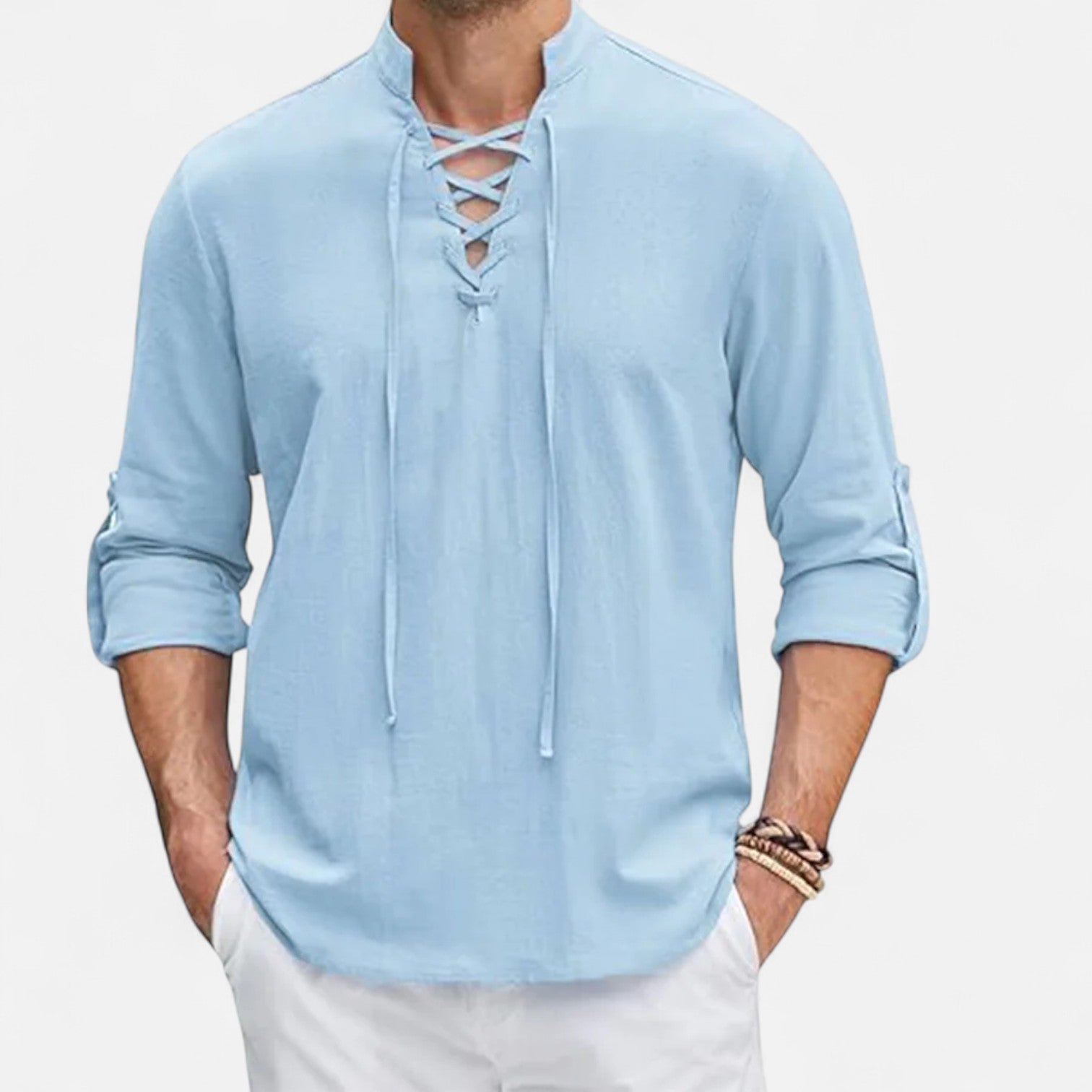 Camicia medievale in lino e cotone per uomo – Spirito vichingo, eleganza d'epoca