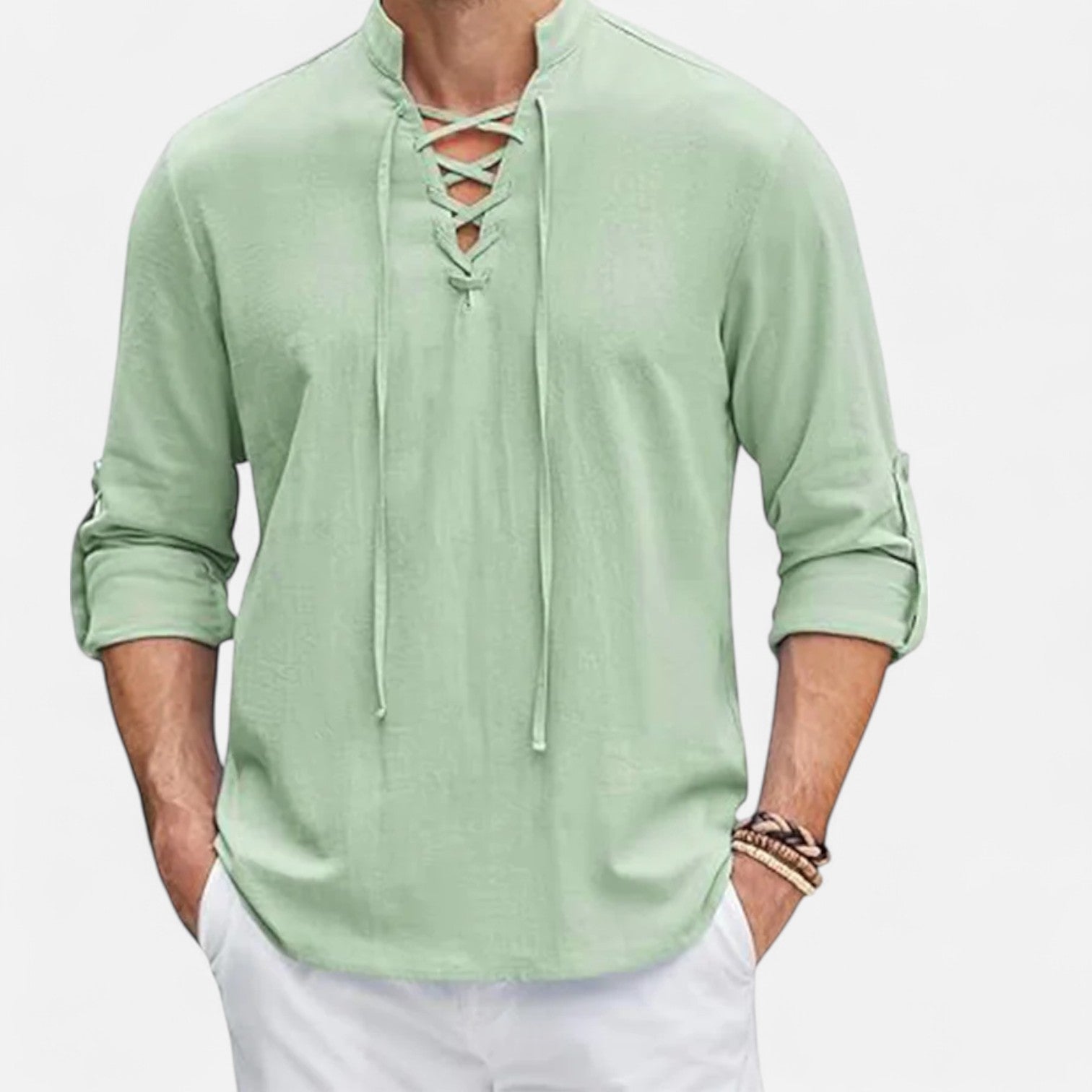 Camicia medievale in lino e cotone per uomo – Spirito vichingo, eleganza d'epoca