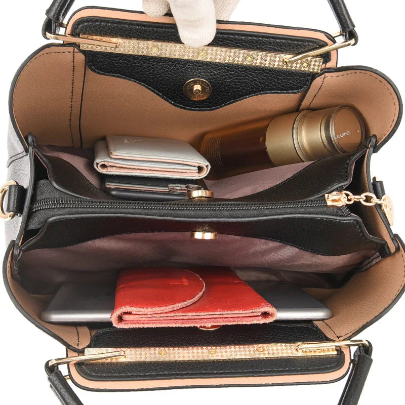 Borsa a tracolla e a spalla di lusso da donna in morbida pelle
