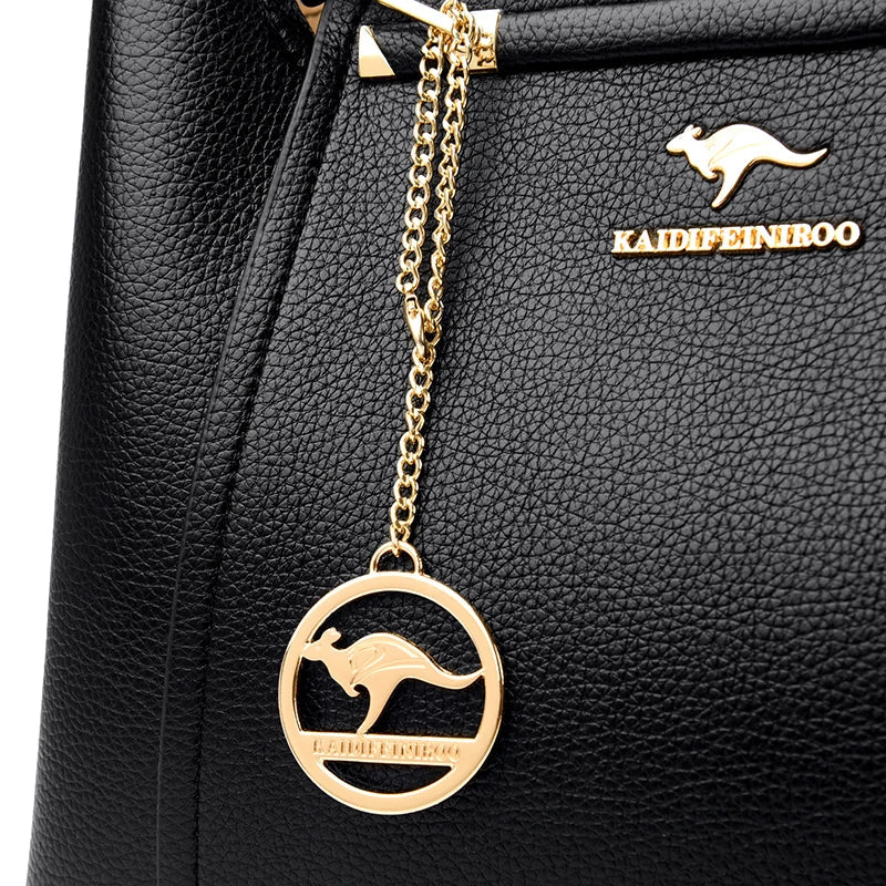 Borsa a tracolla e a spalla di lusso da donna in morbida pelle
