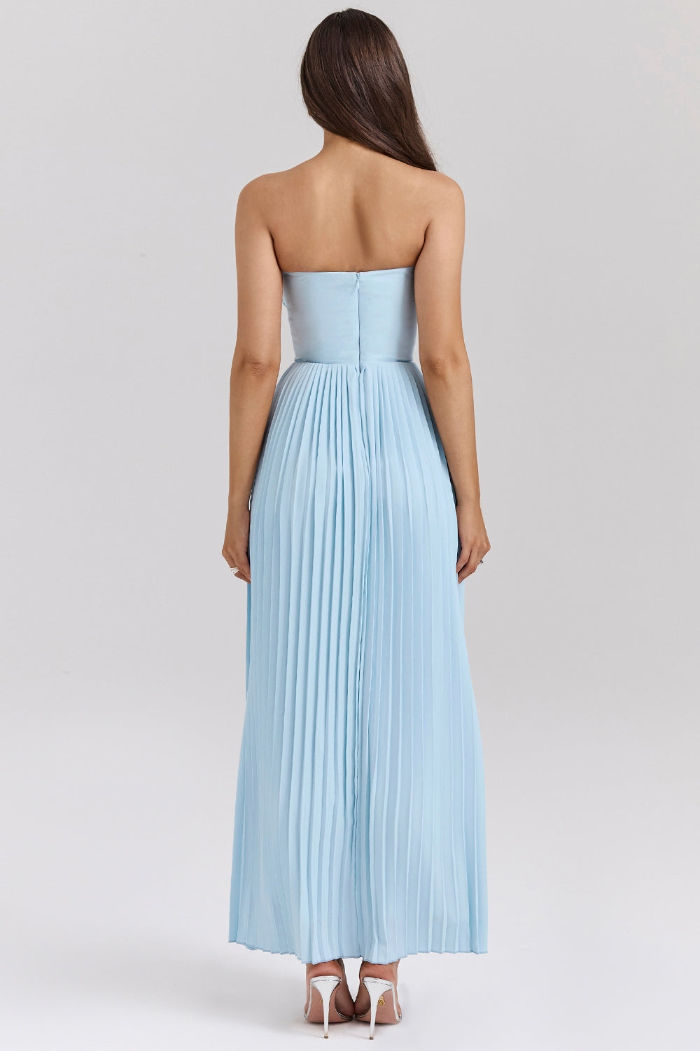 Maxi abito da donna con scollo a cuore e senza spalline