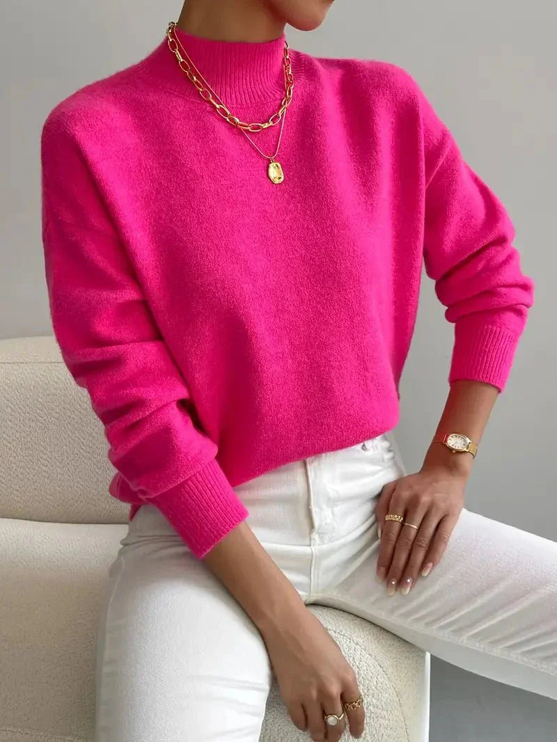 Maglione a Collo Alto Elegante e Comodo da Donna – Pullover Casual Lavorato a Maglia