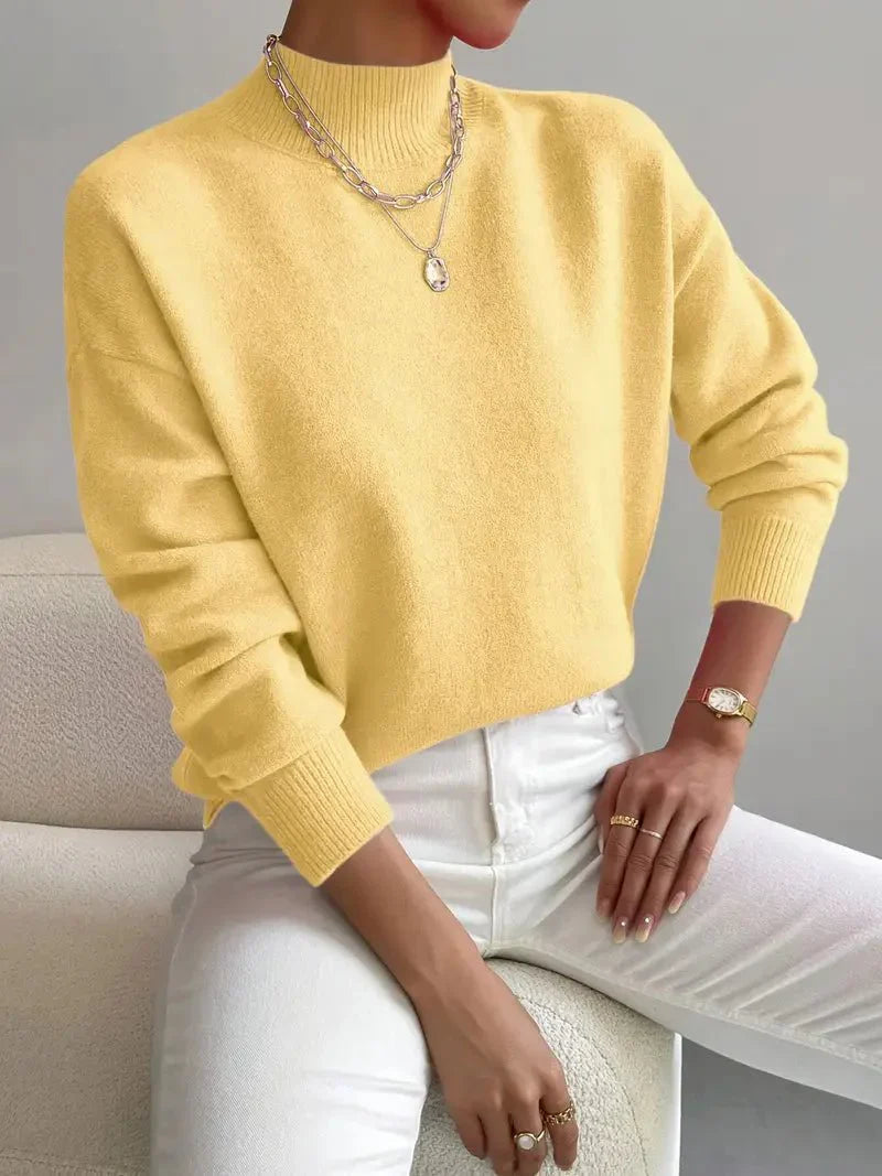 Maglione a Collo Alto Elegante e Comodo da Donna – Pullover Casual Lavorato a Maglia