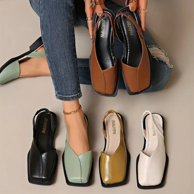 Scarpe basse slip-on in pelle da donna