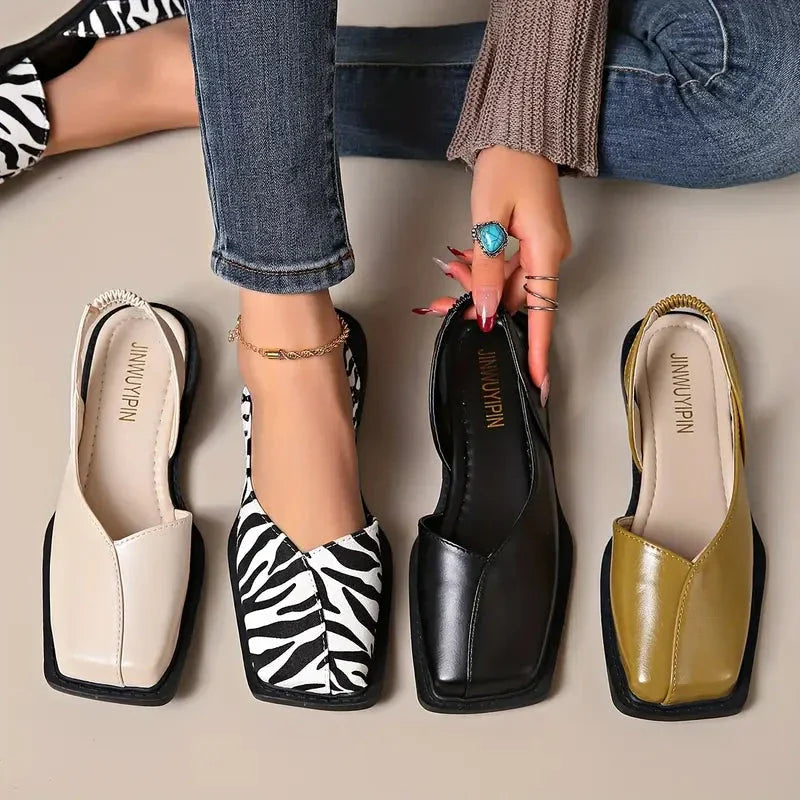 Scarpe basse slip-on in pelle da donna