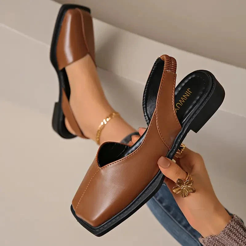 Scarpe basse slip-on in pelle da donna