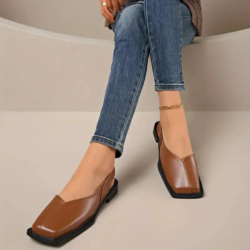 Scarpe basse slip-on in pelle da donna