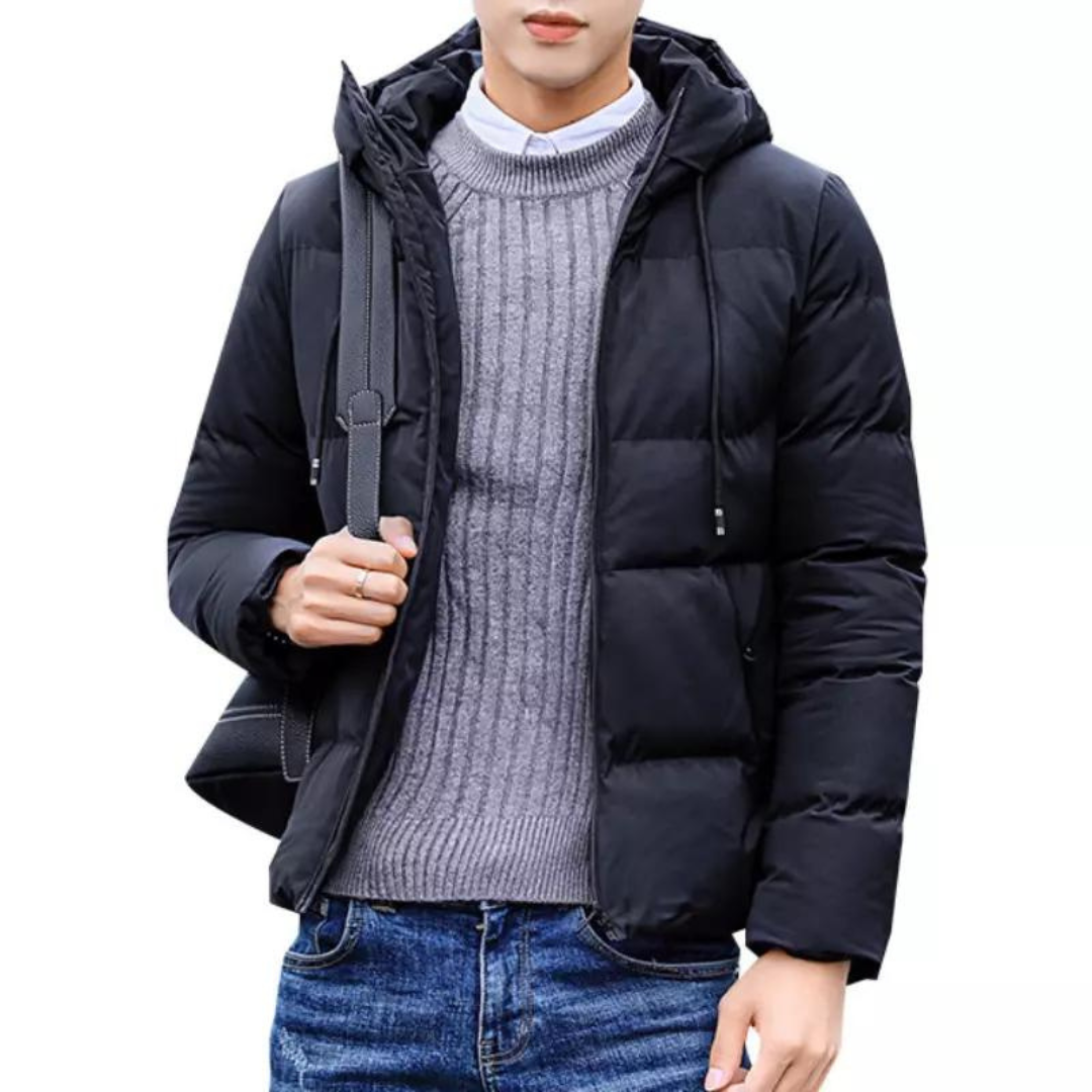 Giacca trapuntata con cappuccio da uomo - Resistente e calda per l'inverno all'aperto