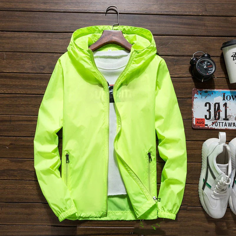 Let, vandtæt, vindtæt jakke af høj kvalitet til mænd - Hætte og lynlåslukning