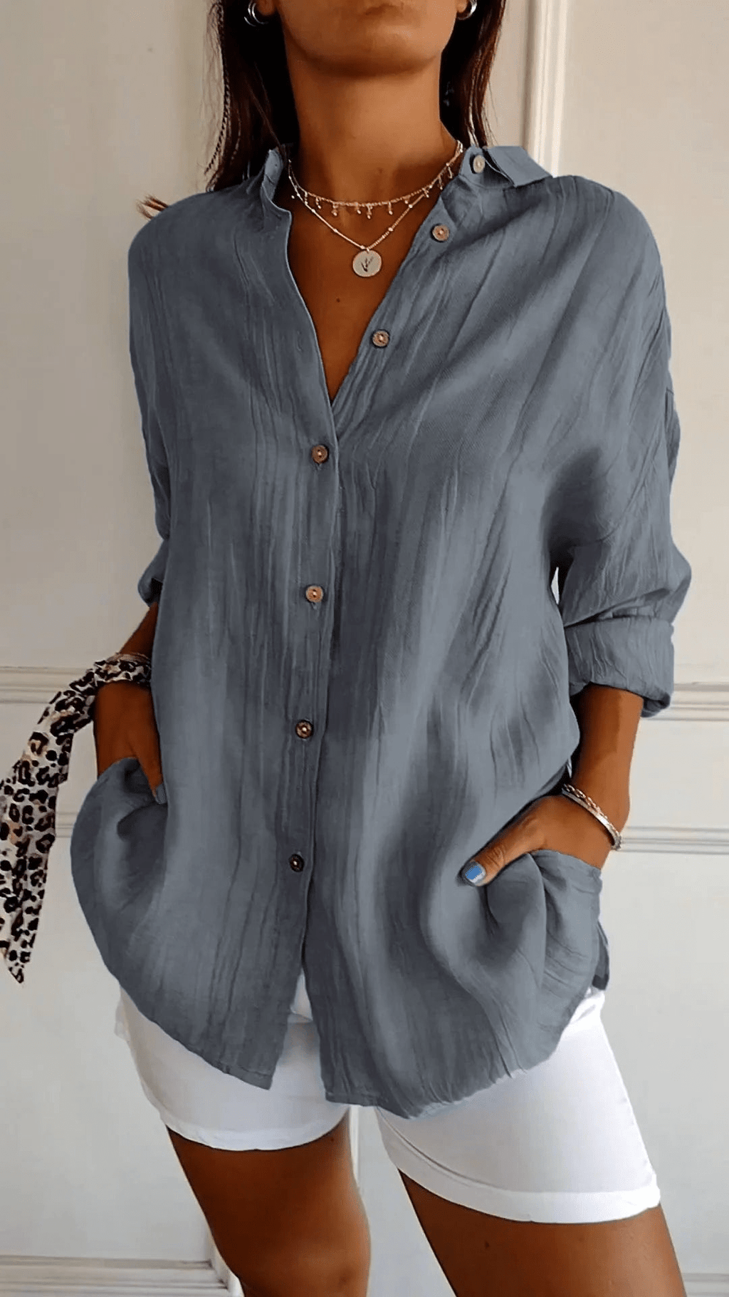 Camicia donna a maniche lunghe Slim Lightweight Refined