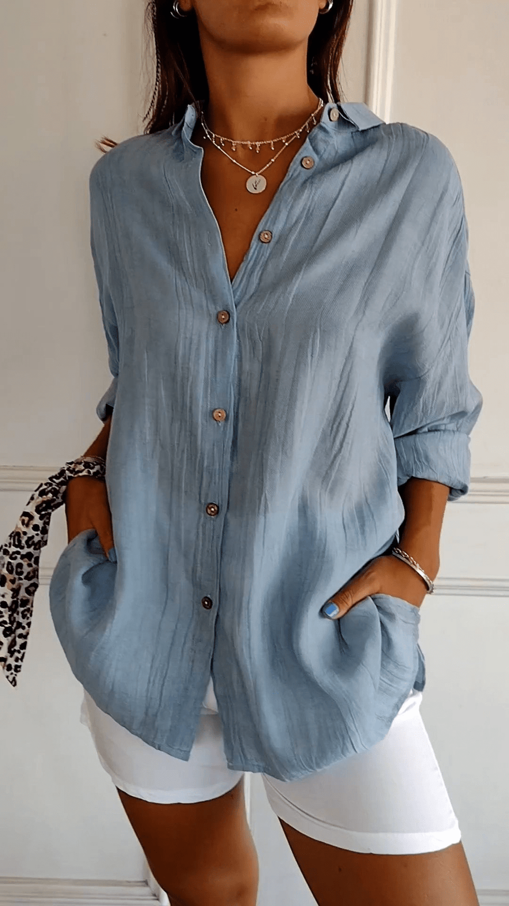 Camicia donna a maniche lunghe Slim Lightweight Refined