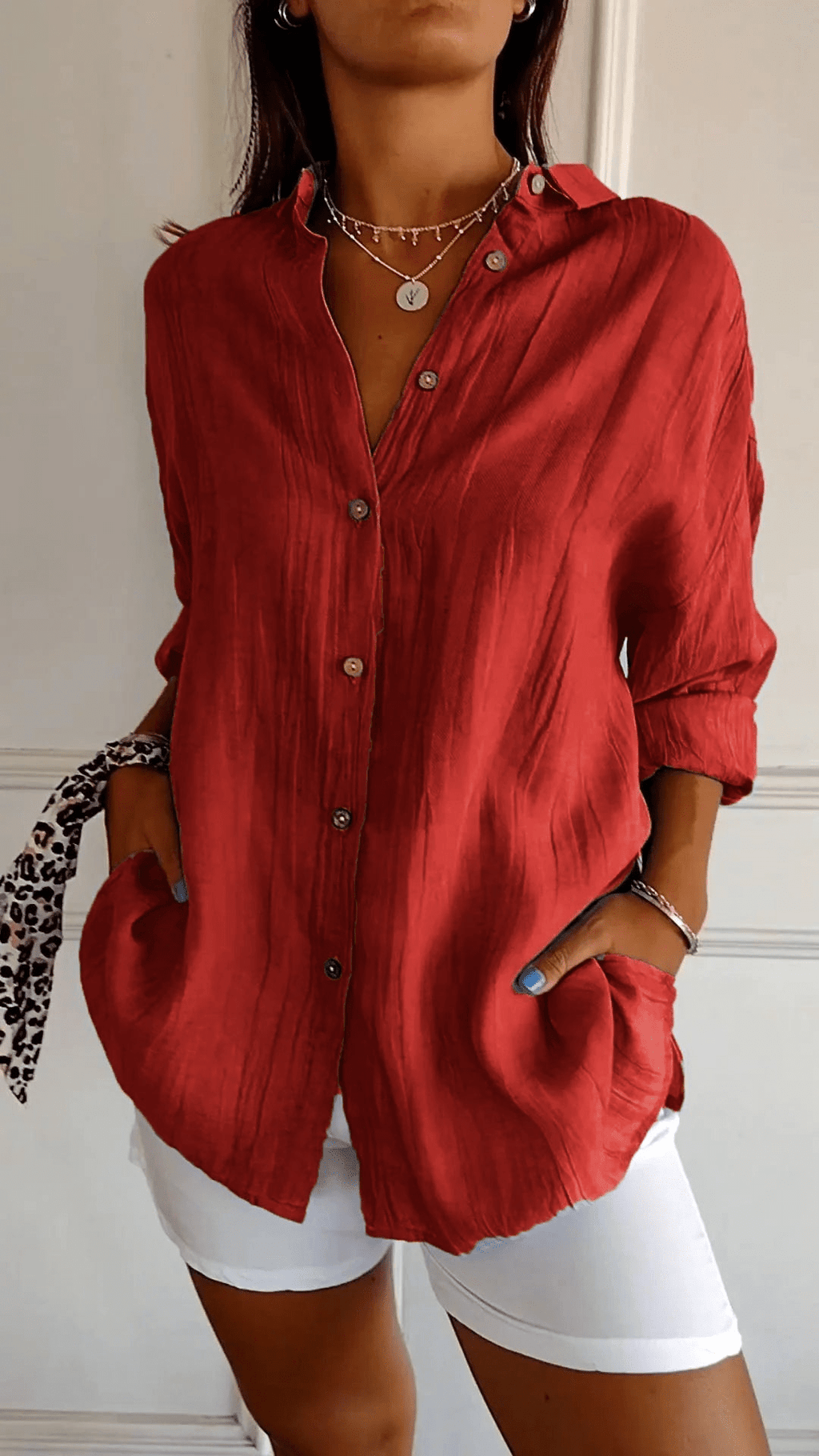 Camicia donna a maniche lunghe Slim Lightweight Refined