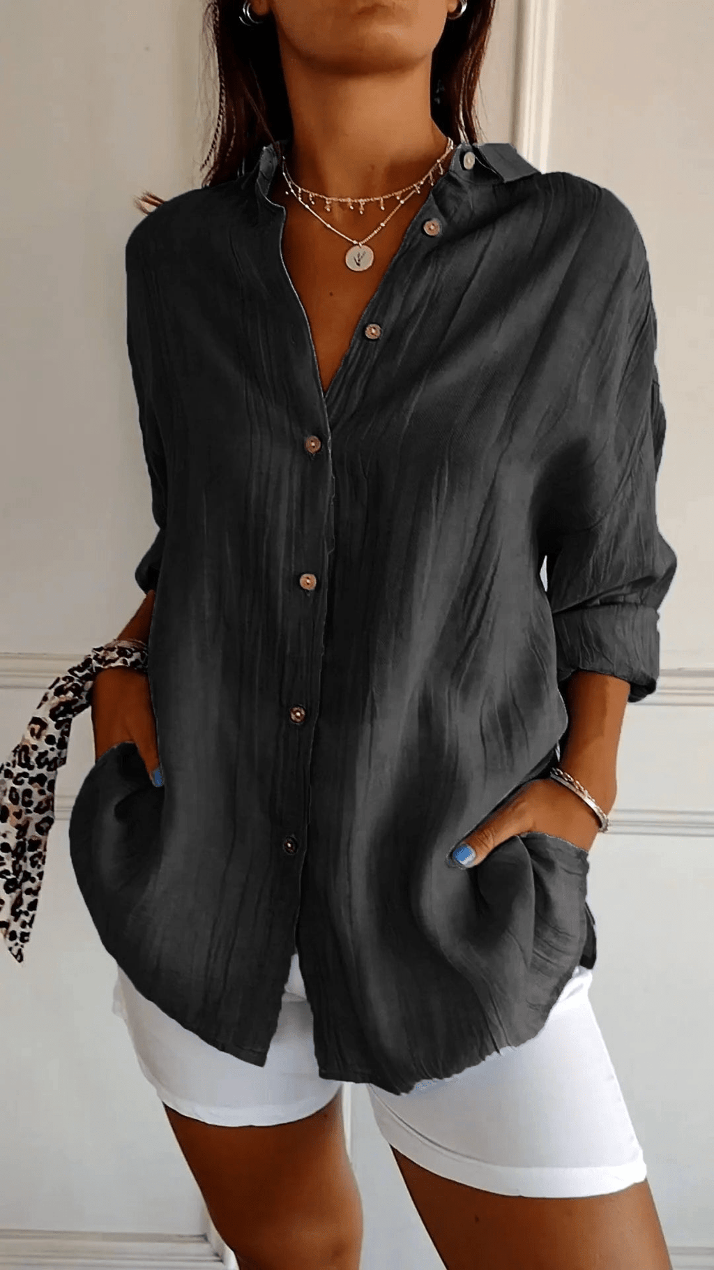 Camicia donna a maniche lunghe Slim Lightweight Refined