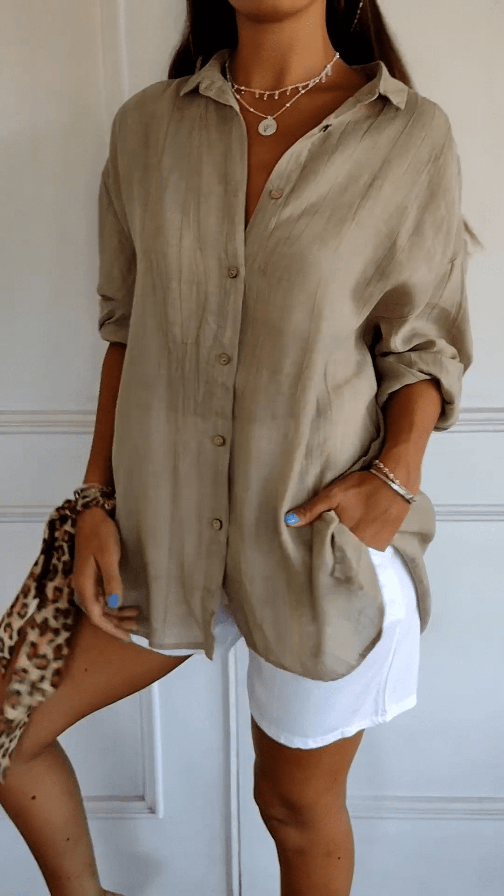 Camicia donna a maniche lunghe Slim Lightweight Refined