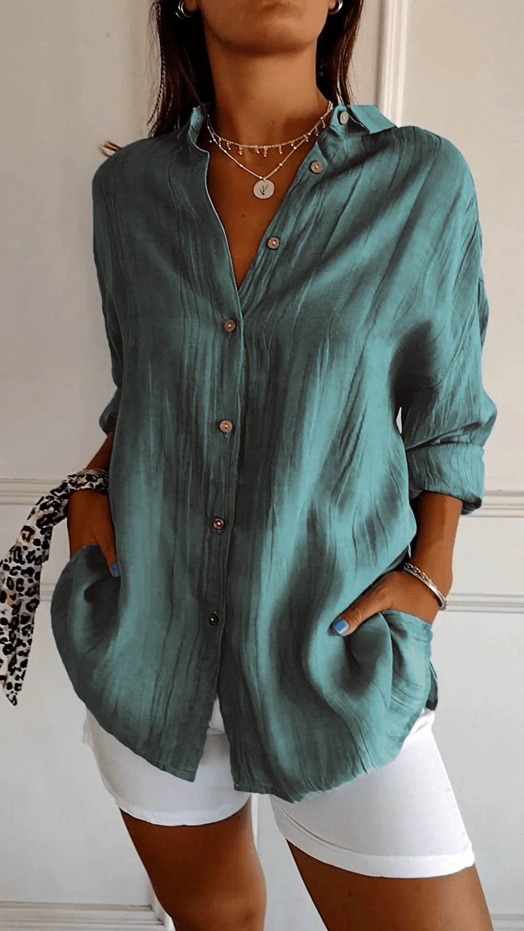 Camicia donna a maniche lunghe Slim Lightweight Refined