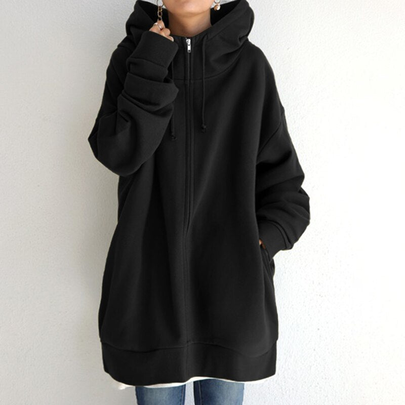 Felpa con cappuccio oversize calda da donna