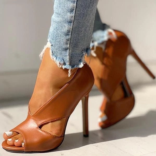 Décolleté con tacco a spillo e punta aperta da donna