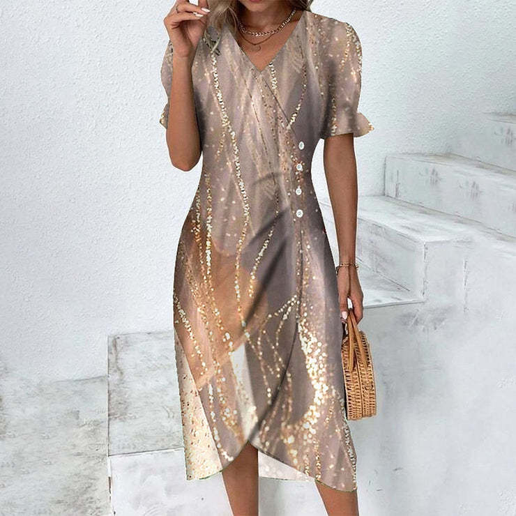 Abito midi da donna con bottoni – stile casual chic estivo