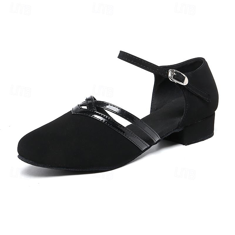 Scarpe da ballo moderne nere da donna - Scarpe da ballo leggere, flessibili e comode in pelle scamosciata di alta qualità