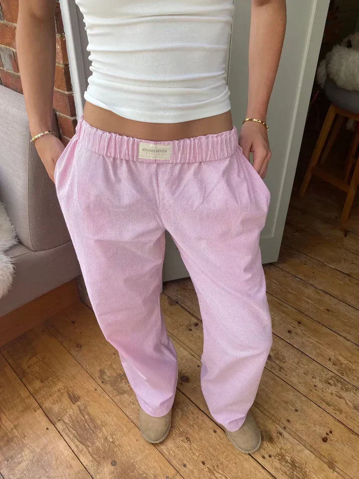 Pantaloni casual a righe | Cotone | Stile confortevole