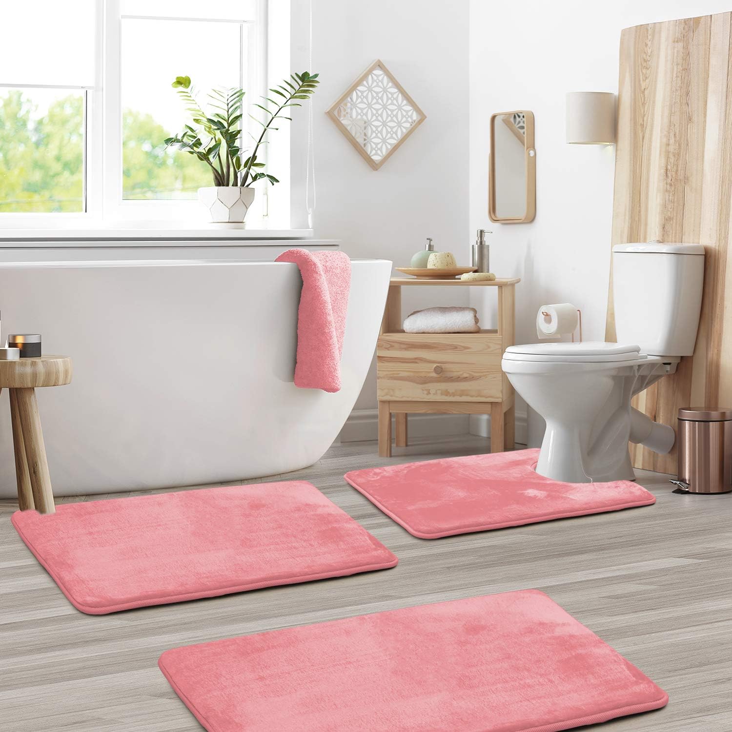 Tappetino da bagno in memory foam di velluto di lusso - Set da 3 pezzi