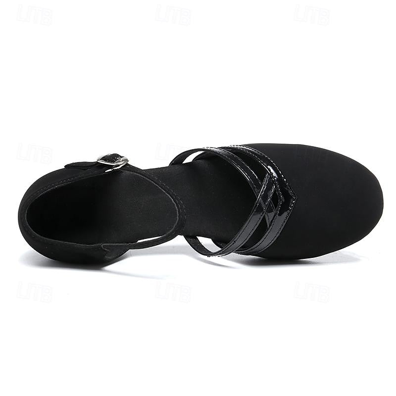 Scarpe da ballo moderne nere da donna - Scarpe da ballo leggere, flessibili e comode in pelle scamosciata di alta qualità