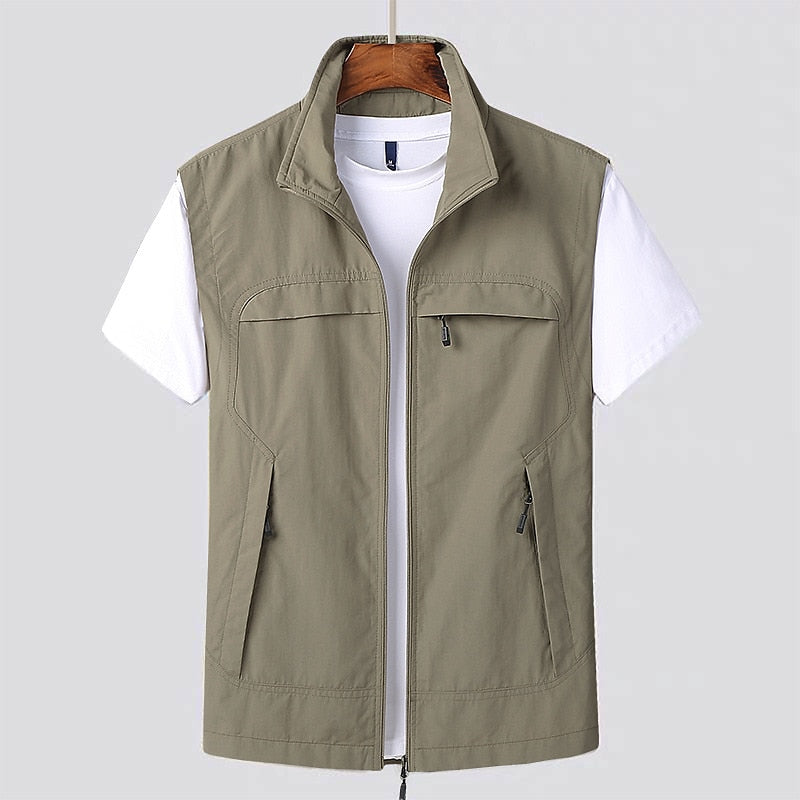 Gilet da uomo leggero, traspirante e senza maniche con cerniera - Capospalla versatile per viaggi e attività all'aperto