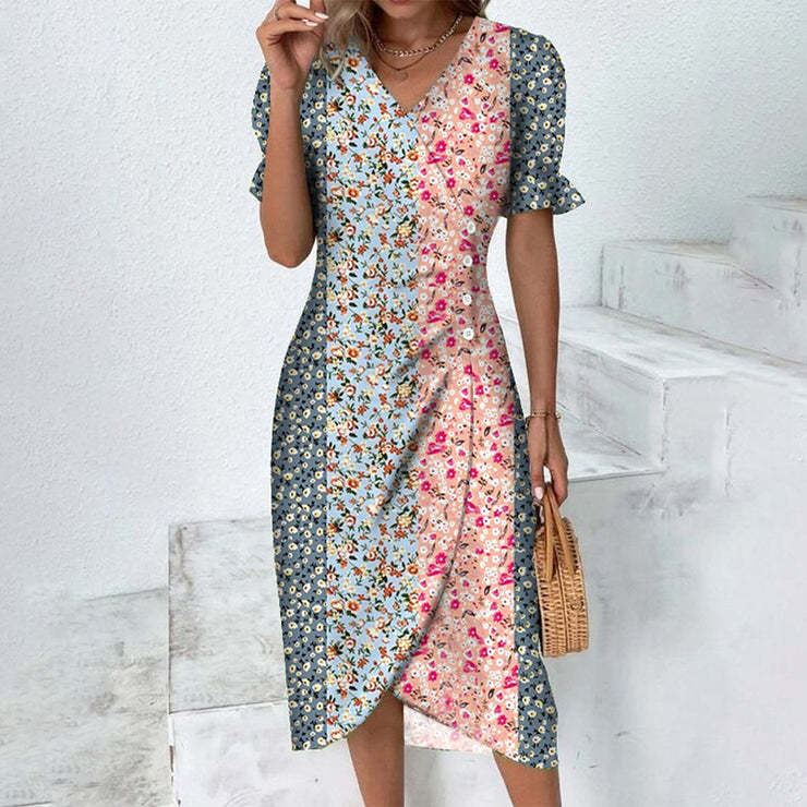 Abito midi da donna con bottoni – stile casual chic estivo