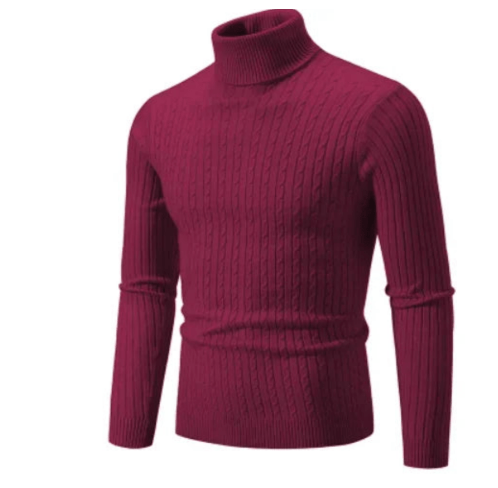 Maglione dolcevita a coste da uomo alla moda - Maglieria comoda e accogliente