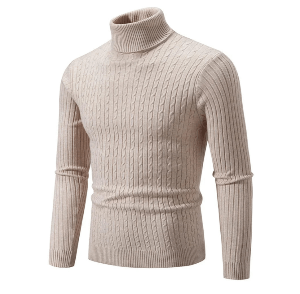 Maglione dolcevita a coste da uomo alla moda - Maglieria comoda e accogliente
