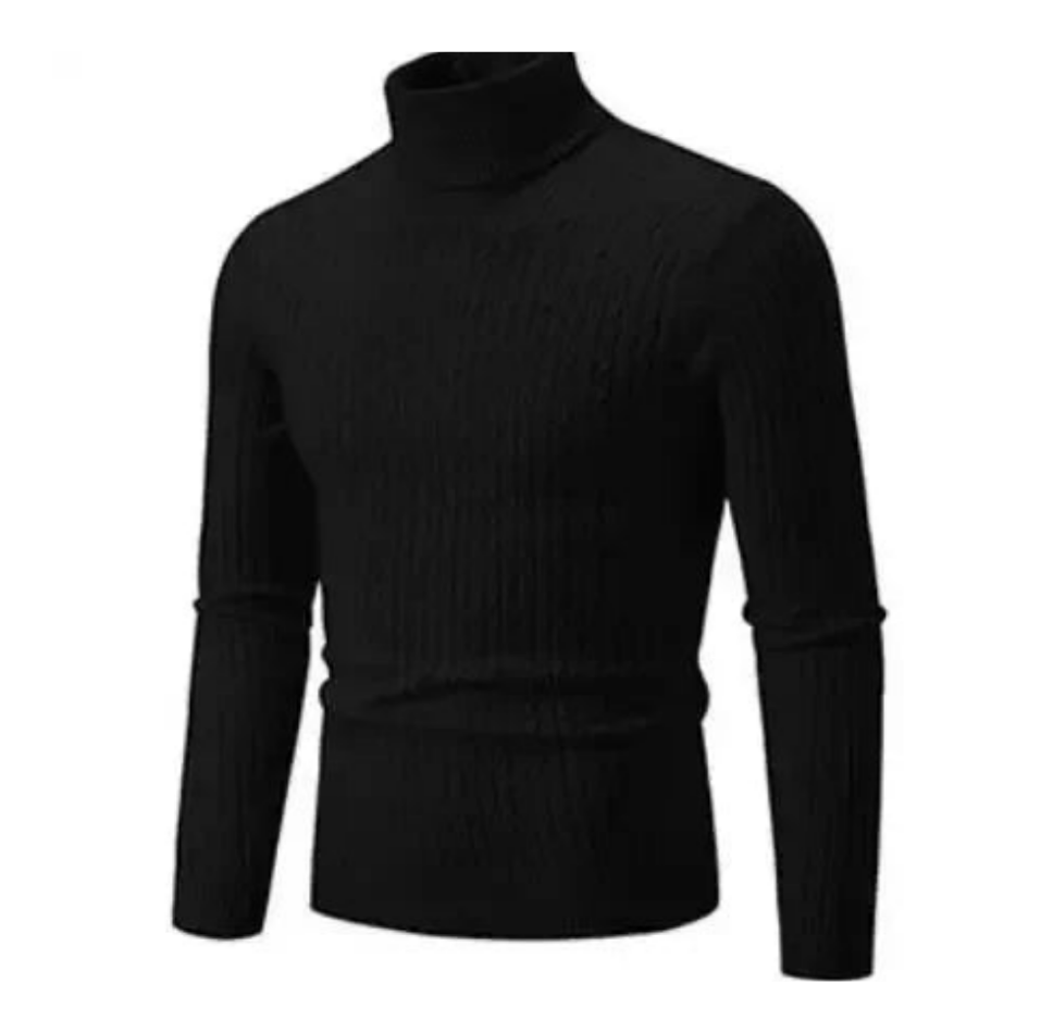 Maglione dolcevita a coste da uomo alla moda - Maglieria comoda e accogliente
