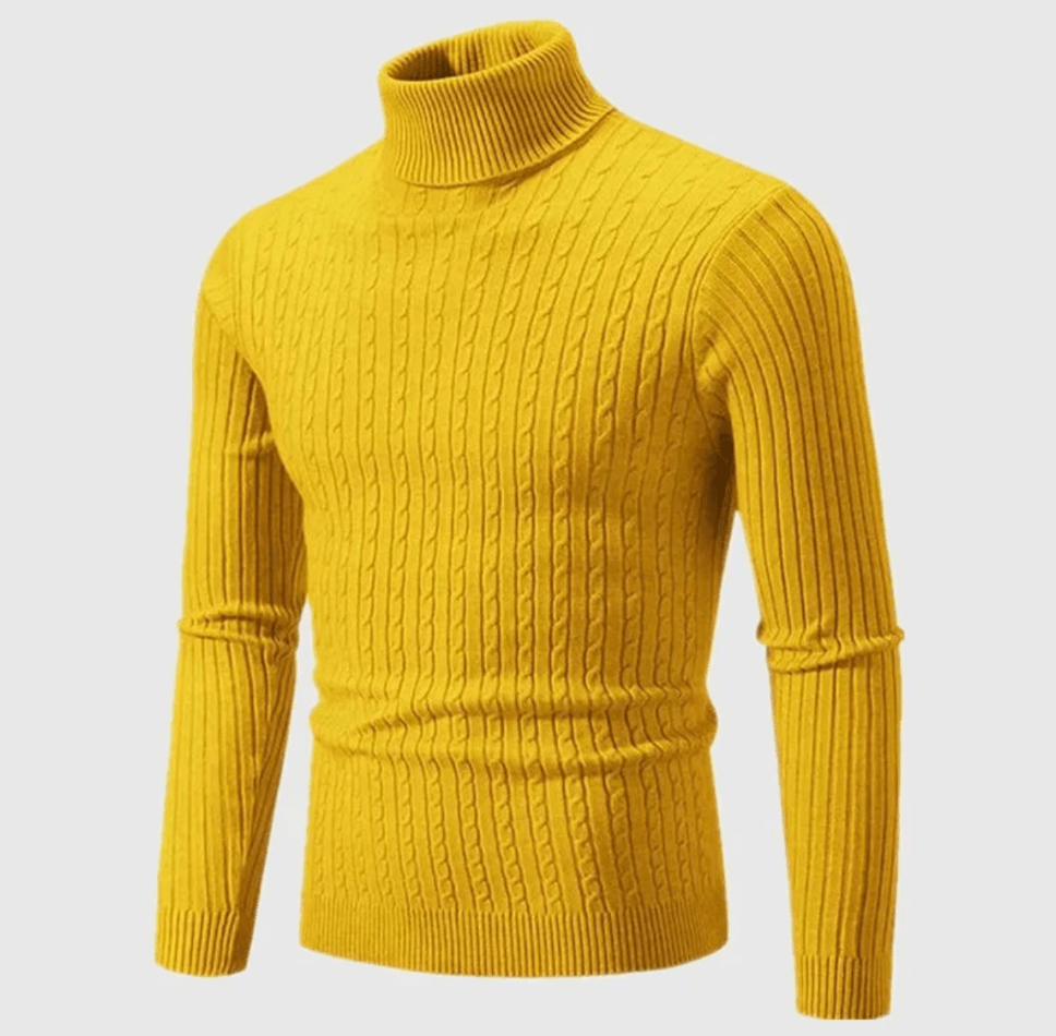 Maglione dolcevita a coste da uomo alla moda - Maglieria comoda e accogliente