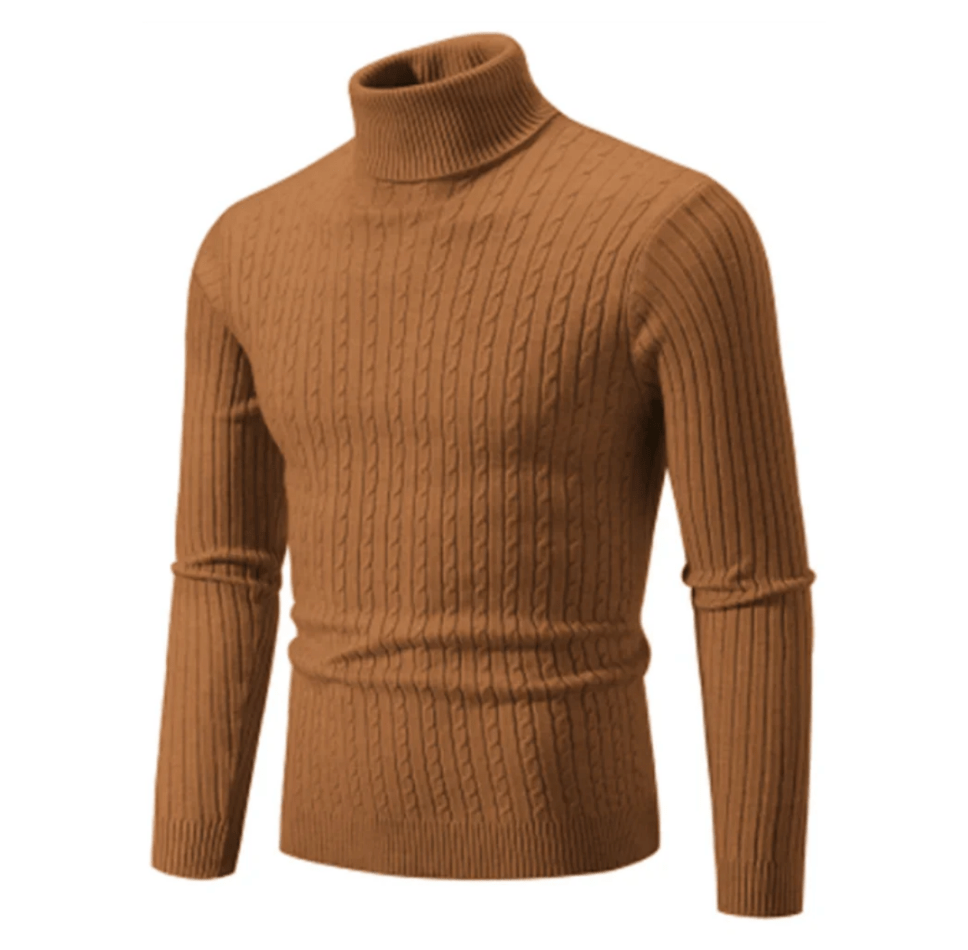 Maglione dolcevita a coste da uomo alla moda - Maglieria comoda e accogliente
