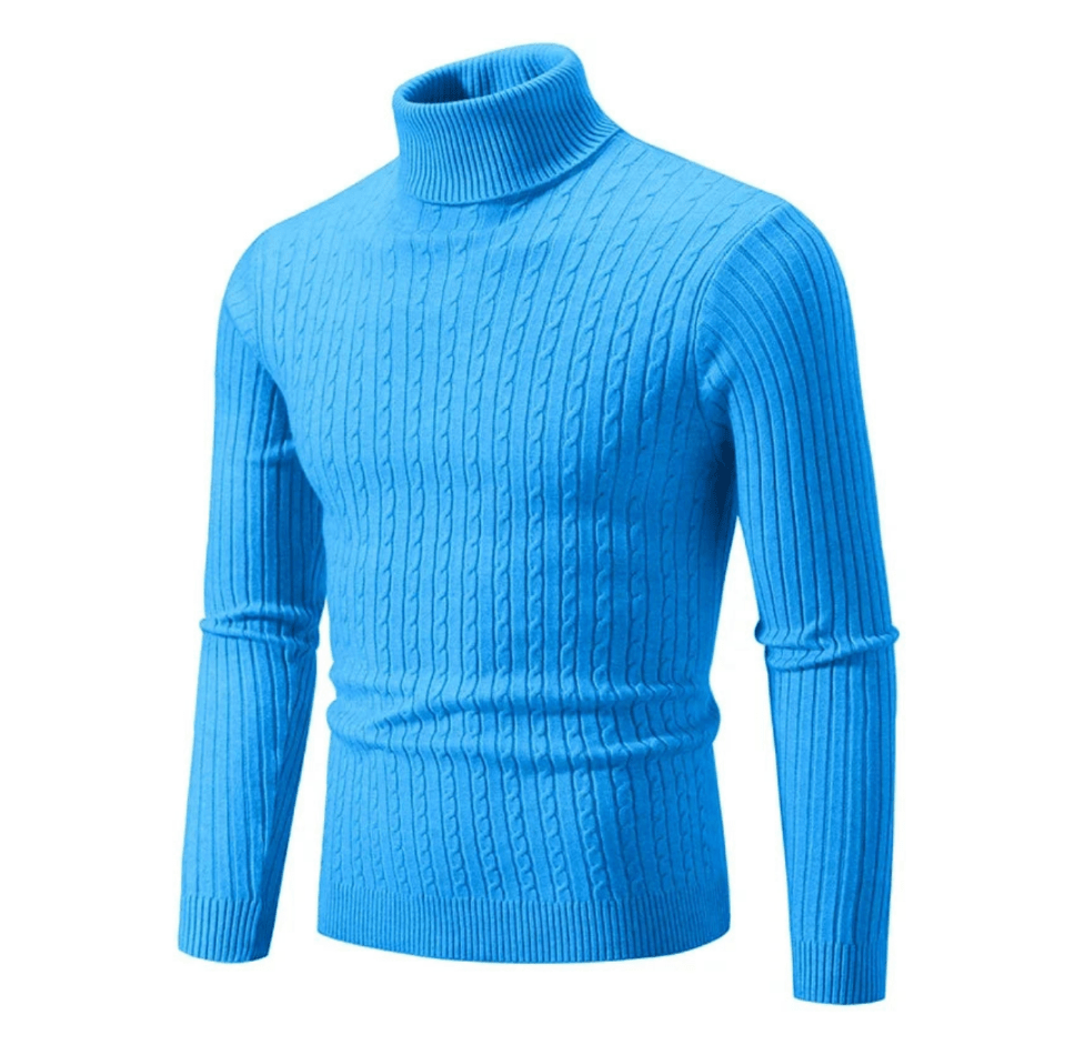 Maglione dolcevita a coste da uomo alla moda - Maglieria comoda e accogliente