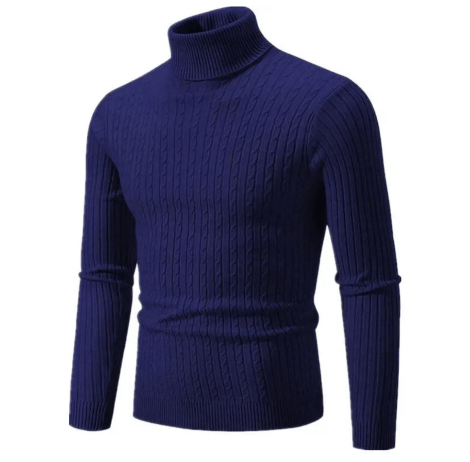 Maglione dolcevita a coste da uomo alla moda - Maglieria comoda e accogliente