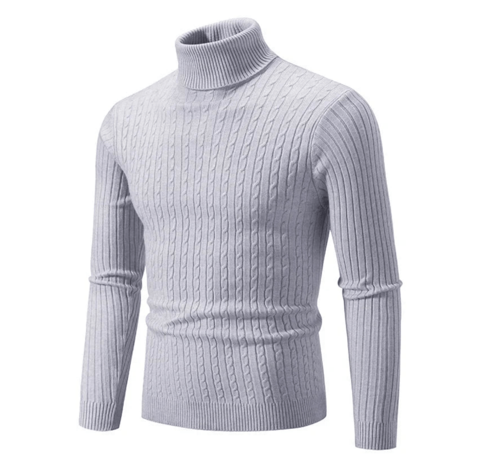 Maglione dolcevita a coste da uomo alla moda - Maglieria comoda e accogliente