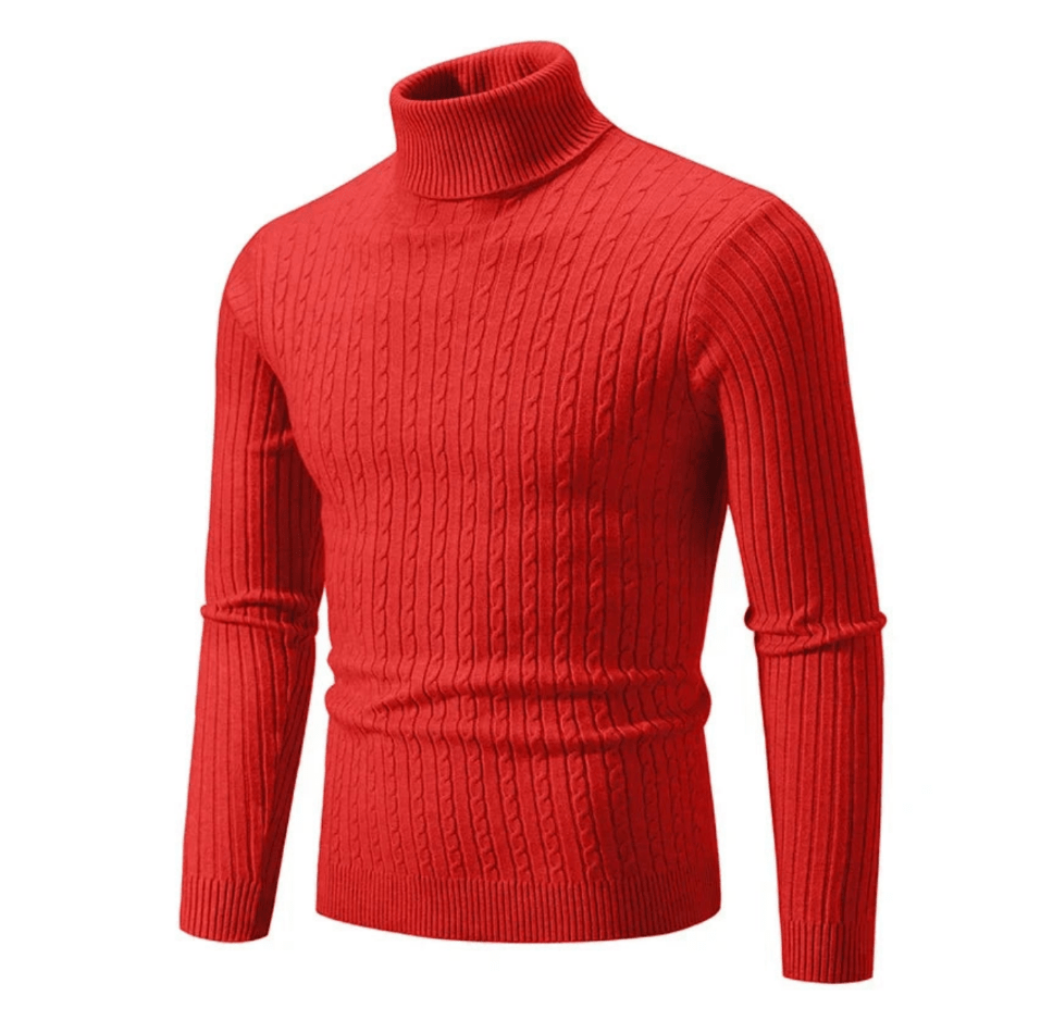 Maglione dolcevita a coste da uomo alla moda - Maglieria comoda e accogliente
