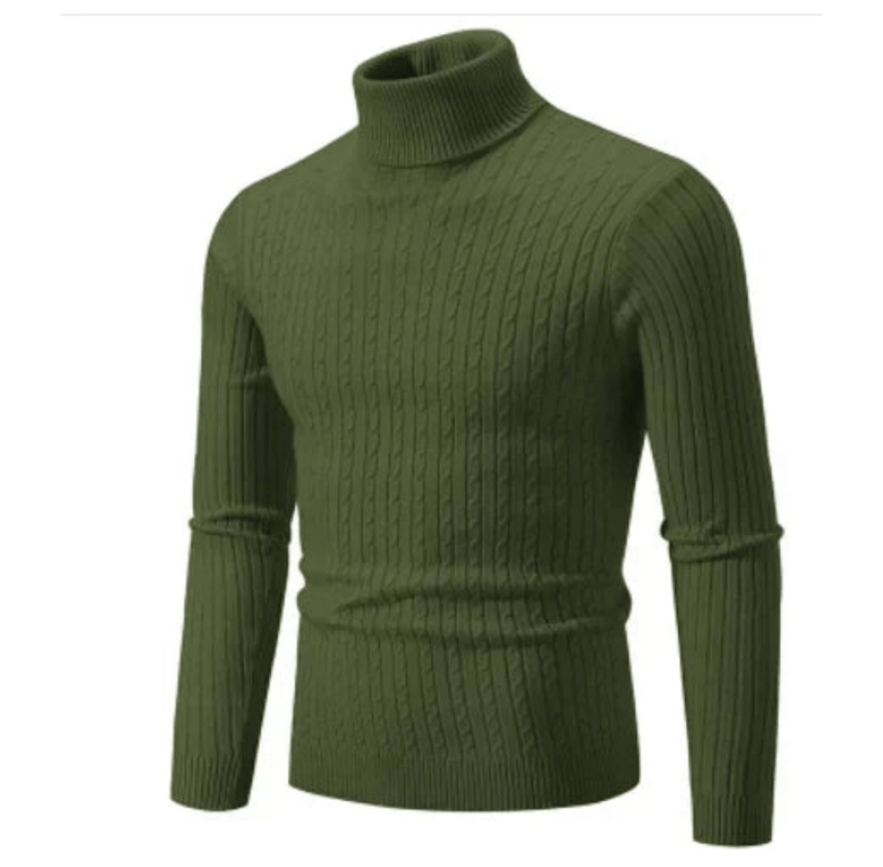 Maglione dolcevita a coste da uomo alla moda - Maglieria comoda e accogliente