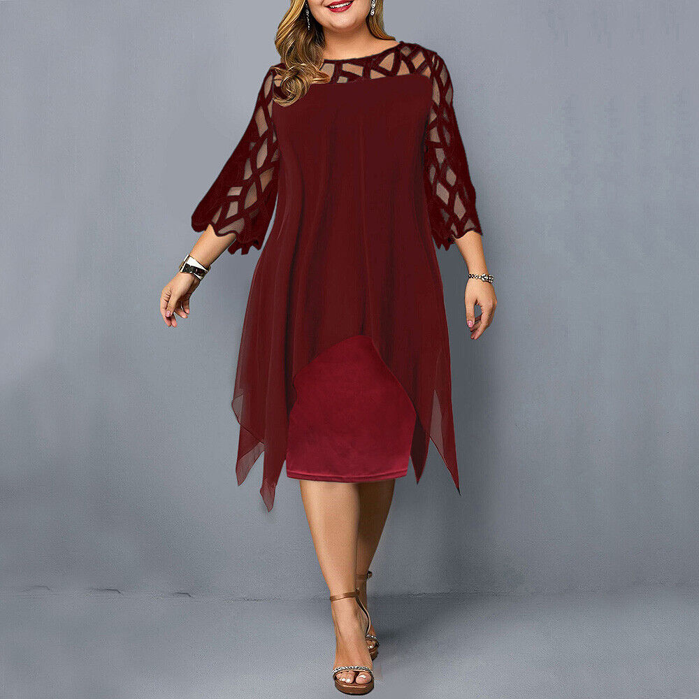 Elegante abito midi taglie forti